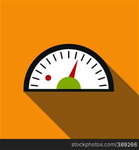 Speedometer icon. Flat illustration of speedometer vector icon for web design. Speedometer icon, flat style