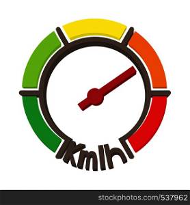 Speedometer icon in cartoon style isolated on white background. Speedometer icon, cartoon style