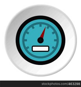 Speedometer icon in flat circle isolated vector illustration for web. Speedometer icon circle