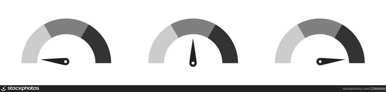 Speedometer icon. Vector illustration. Gauge icons. Vector isolated illustration. 