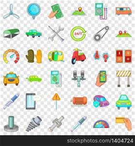 Speedometer icons set. Cartoon style of 36 speedometer vector icons for web for any design. Speedometer icons set, cartoon style