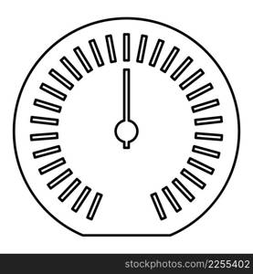 Speedometer odometer speed counter meter contour outline line icon black color vector illustration image thin flat style simple. Speedometer odometer speed counter meter contour outline line icon black color vector illustration image thin flat style