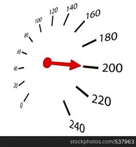 Speedometer scale icon in cartoon style isolated on white background. Speedometer scale icon, cartoon style