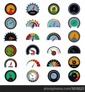 Speedometer symbols. Level fuel rating indication score graph guage vector pictures set. Illustration of indicator fuel, rating level meter. Speedometer symbols. Level fuel rating indication score graph guage vector pictures set