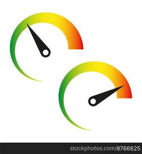 Speedometers in flat style. High speed. Vector illustration. Stock image. EPS 10.