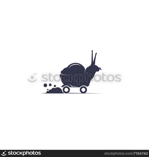 Speedy snail vector logo design. Delivery logo concept. Achievement and success sign.