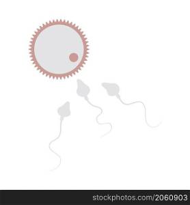 Sperm And Egg Cell Icon. Flat Color Design. Vector Illustration.