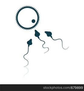 Sperm And Egg Cell Icon. Shadow Reflection Design. Vector Illustration.