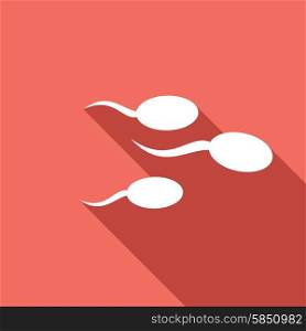 Sperm icon with a long shadow