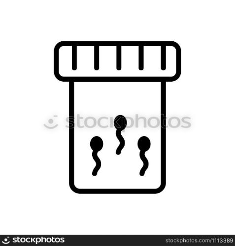 Sperm in the test tube icon vector. Thin line sign. Isolated contour symbol illustration. Sperm in the test tube icon vector. Isolated contour symbol illustration