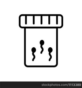 Sperm in the test tube icon vector. Thin line sign. Isolated contour symbol illustration. Sperm in the test tube icon vector. Isolated contour symbol illustration