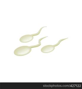 Sperm isometric 3d icon. 3 white sperm isolated on a white background. Sperm isometric 3d icon
