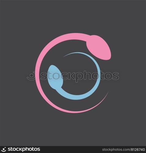 Sperm logo illustration vector flat design template