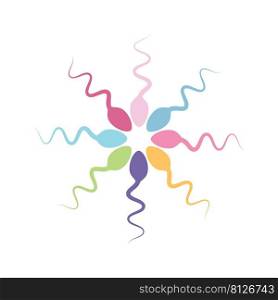 Sperm logo illustration vector flat design template