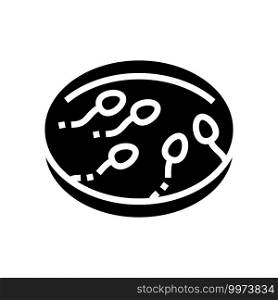 sperm preparation glyph icon vector. sperm preparation sign. isolated contour symbol black illustration. sperm preparation glyph icon vector illustration