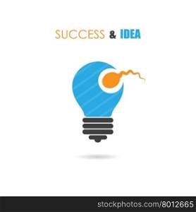 Sperm symbol and light bulb sign.Creative idea and success icon.Business and education concept.Vector illustration