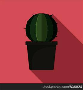 Sphera cactus pot icon. Flat illustration of sphera cactus pot vector icon for web design. Sphera cactus pot icon, flat style