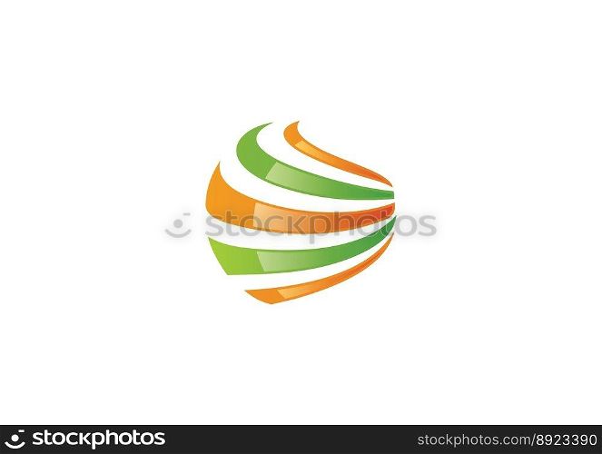 Sphere abstract swirl communication logo vector image