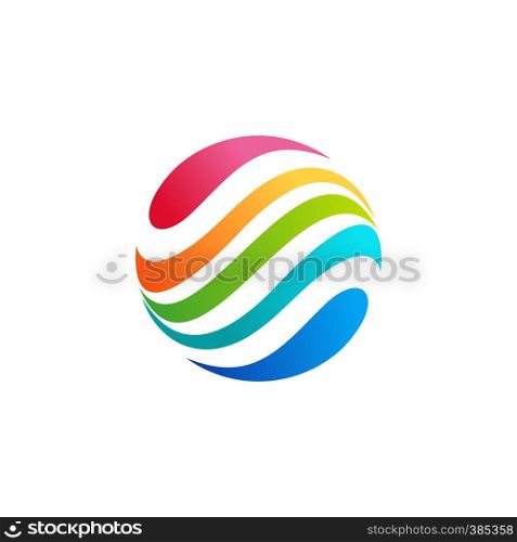 sphere circle droplet logo concept abstract motion wave element symbol icon vector design