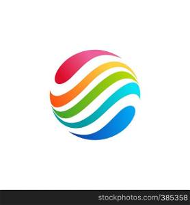 sphere circle droplet logo concept abstract motion wave element symbol icon vector design