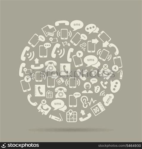 Sphere made of communication. A vector illustration