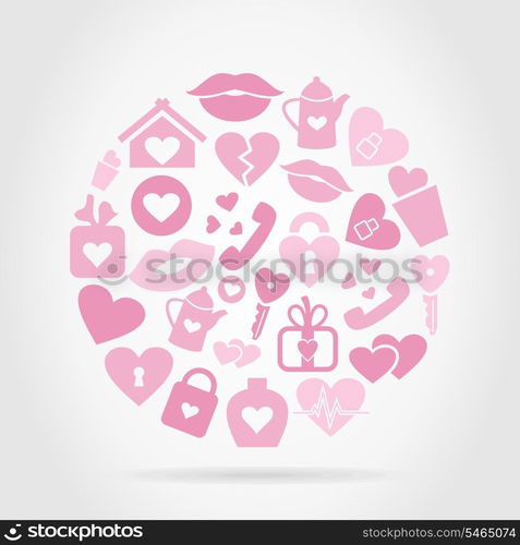 Sphere made of love. A vector illustration