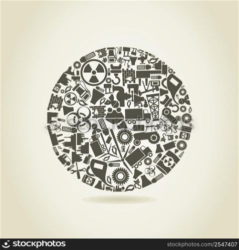Sphere made of the industry. A vector illustration