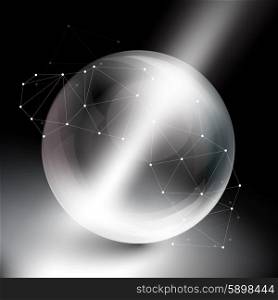 Sphere on black background in the rays of light vector. Sphere on black background in rays of light