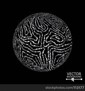 Sphere With Swirled Stripes. Vector Glowing Background. Sphere With Swirled Stripes. Vector Glowing Background.