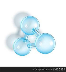 Spherical Rod Molecule Scientific Model Vector. Extremely Minute Particle Glass Molecule. Reflective And Refractive Molecular Physics Compound. Atomic Elements Transparent Realistic 3d Illustration. Spherical Rod Molecule Scientific Model Vector