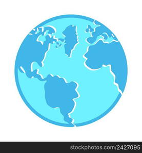 Spherical surface of Earth semi flat color vector object. Full sized item on white. Geographical exploration. Spherical object. Simple cartoon style illustration for web graphic design and animation. Spherical surface of Earth semi flat color vector object