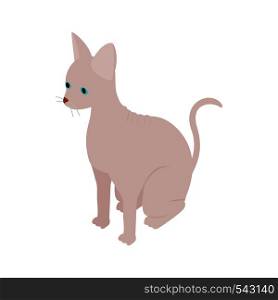Sphinx cat icon in isometric 3d style isolated on white background. Animals symbol . Sphinx cat icon, isometric 3d style