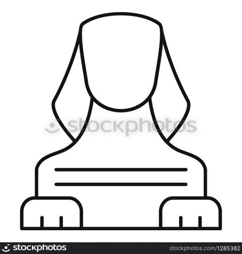 Sphinx icon. Outline sphinx vector icon for web design isolated on white background. Sphinx icon, outline style