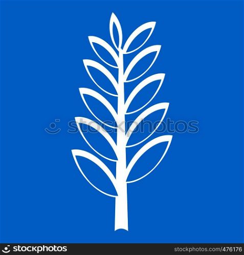 Spica icon white isolated on blue background vector illustration. Spica icon white