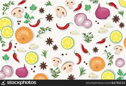spice and vegetable foods background