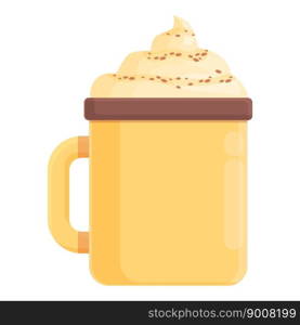 Spice cappuccino icon cartoon vector. Drink latte. Cream beverage. Spice cappuccino icon cartoon vector. Drink latte