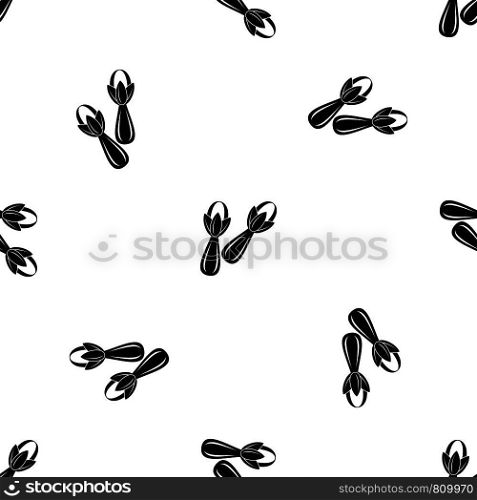 Spice cloves pattern repeat seamless in black color for any design. Vector geometric illustration. Spice cloves pattern seamless black
