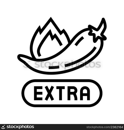 spicy level extra line icon vector. spicy level extra sign. isolated contour symbol black illustration. spicy level extra line icon vector illustration