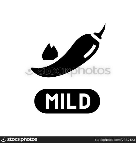 spicy level mild glyph icon vector. spicy level mild sign. isolated contour symbol black illustration. spicy level mild glyph icon vector illustration
