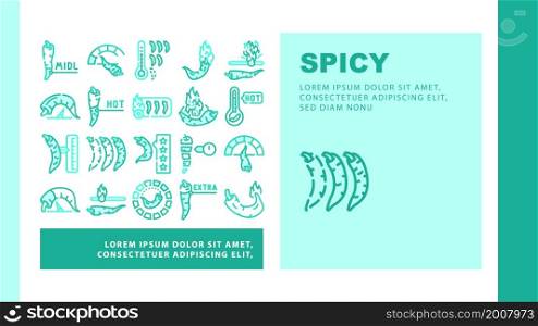 Spicy Pepper Different Scale Landing Web Page Header Banner Template Vector Burning Cayenne Spice Pepper Flavoring For Measuring Cooked Dish Illustration. Spicy Pepper Different Scale Landing Header Vector