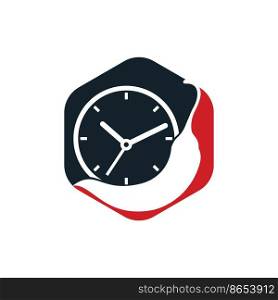Spicy time vector logo design template. Chili with clock icon vector design.	