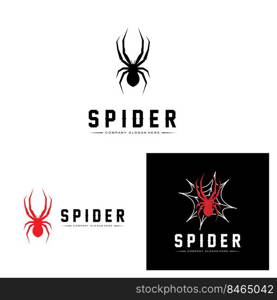 Spider and Cobweb Logo Vector Icons,animals making nests,for Halloween,costumes