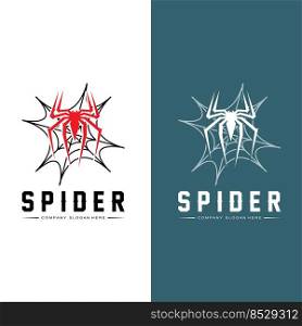 Spider and Cobweb Logo Vector Icons,animals making nests,for Halloween,costumes