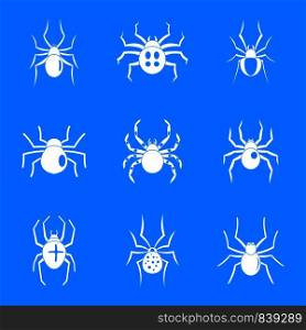 Spider bug caterpillar phobia icons set. Simple illustration of 9 spider bug caterpillar phobia vector icons for web. Spider bug caterpillar icons set, simple style