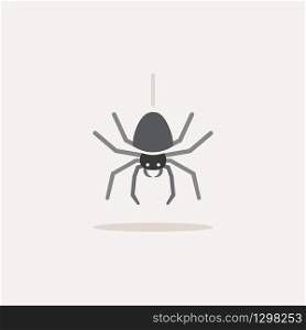 Spider. Color icon with shadow. Animal glyph vector illustration