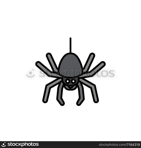 Spider. Filled color icon. Isolated animal vector illustration