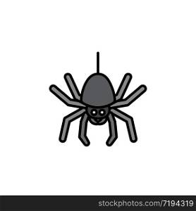 Spider. Filled color icon. Isolated animal vector illustration
