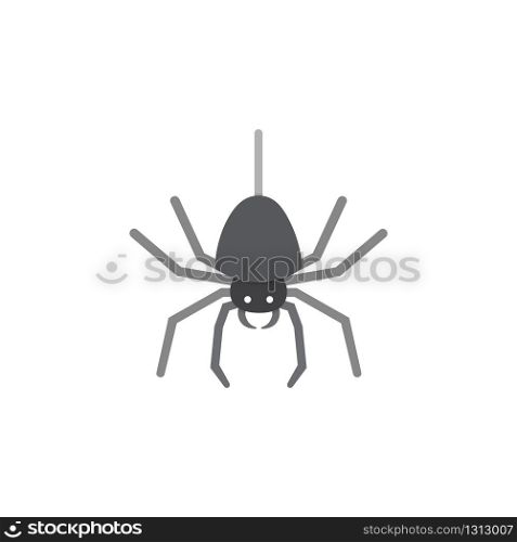 Spider. Flat color icon. Isolated animal vector illustration