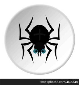 Spider icon in flat circle isolated vector illustration for web. Spider icon circle