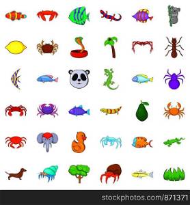Spider icons set. Cartoon style of 36 spider vector icons for web isolated on white background. Spider icons set, cartoon style